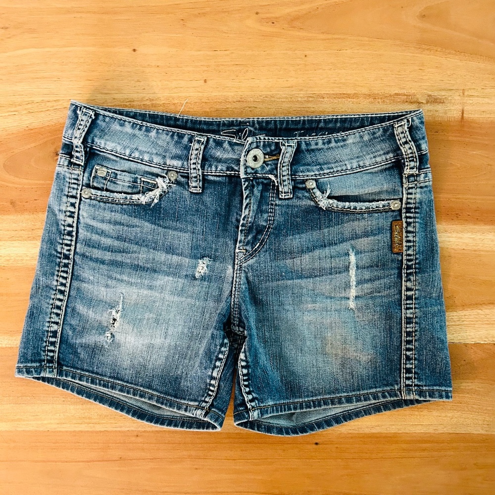 Silver Jean Shorts